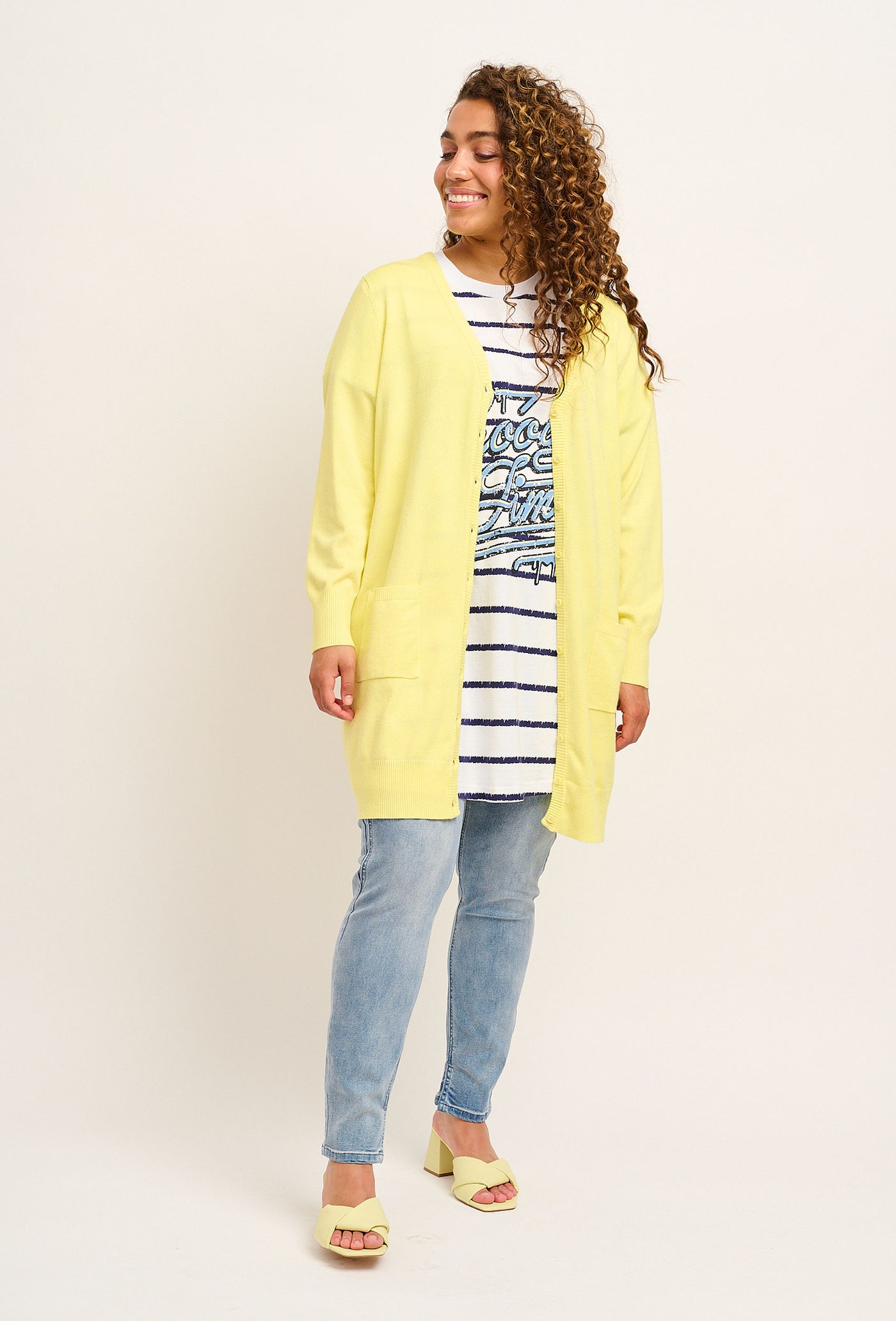 Adia ADSyverine Knit Cardigan 2052 Lemon Limelight