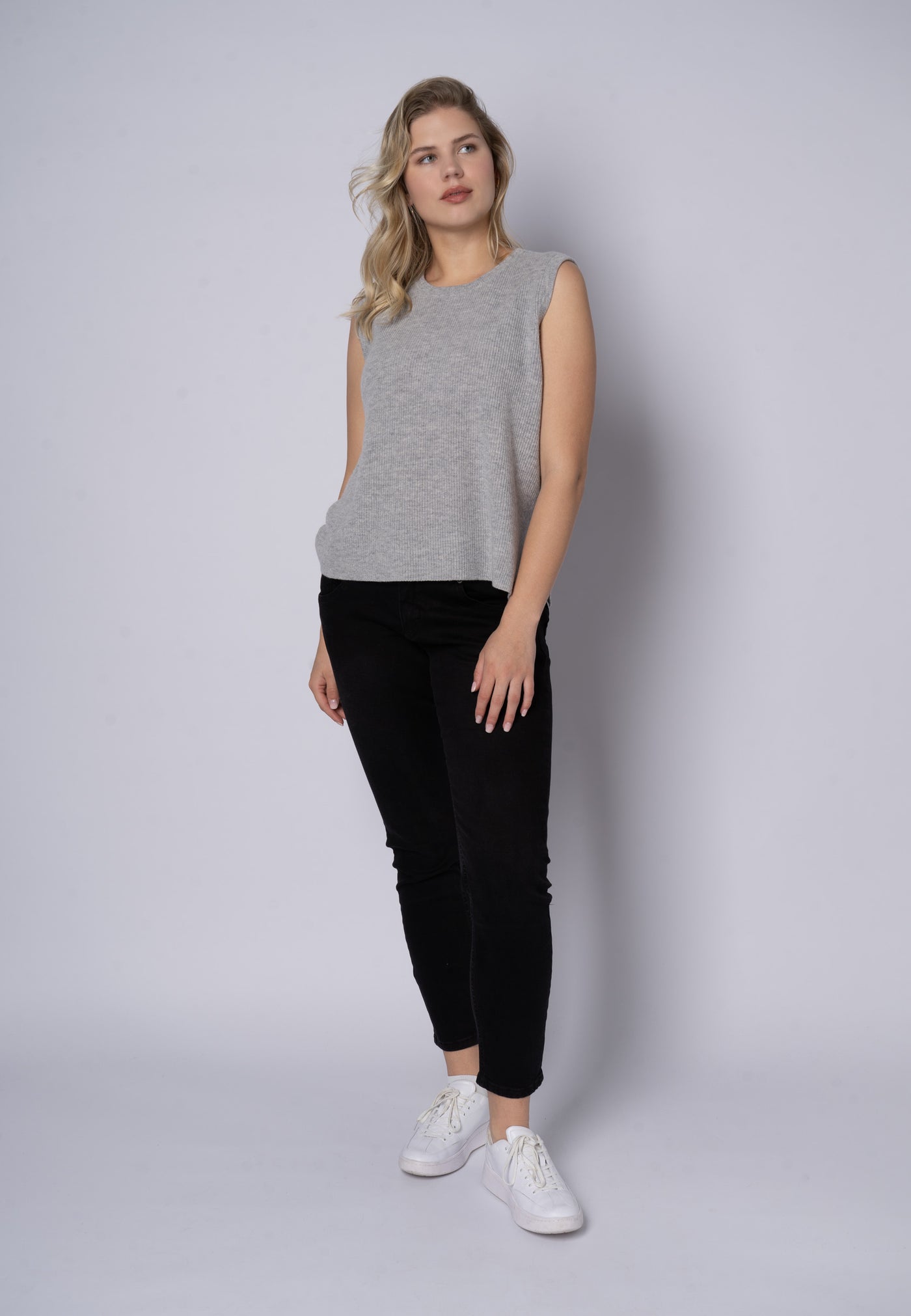 Lind LiFika Knit Pullover 9450 LIGHT GREY MELANGE