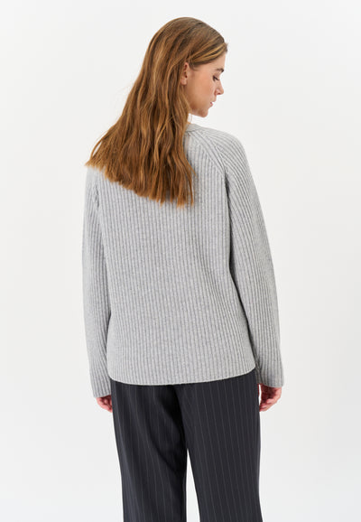 Lind LiMonica Knit Pullover 9450 LIGHT GREY MELANGE