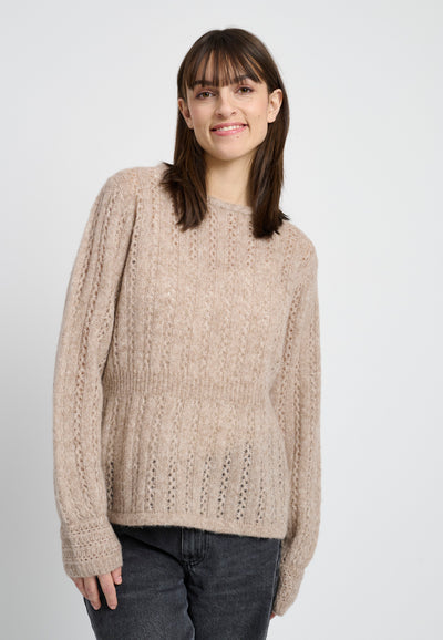 Lind LiSophia Knit Pullover 1321 light brown melange