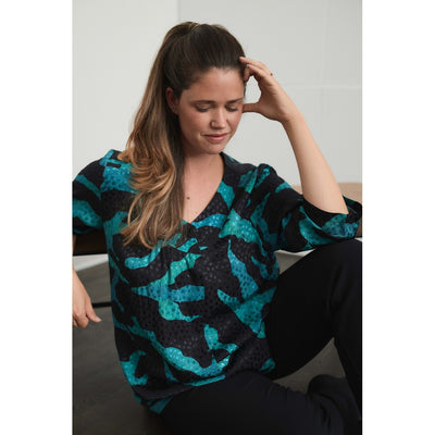 Pont Neuf PNHilma Bluser 5052 Petrol Blue
