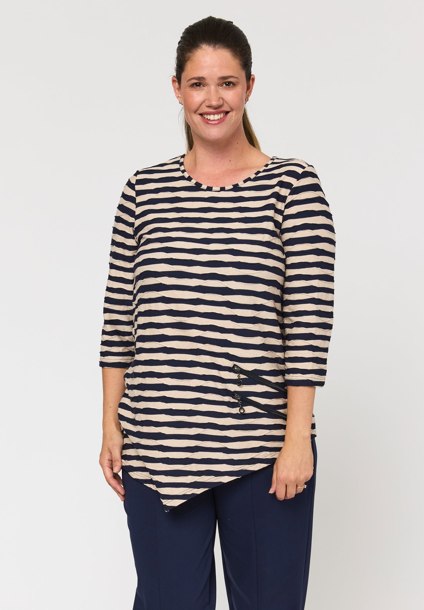 Pont Neuf PNRosalina Bluser 817 Navy/sand