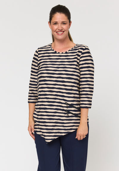 Pont Neuf PNRosalina Bluser 817 Navy/sand