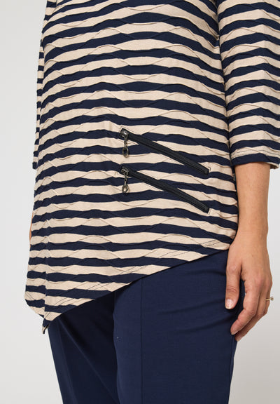 Pont Neuf PNRosalina Bluser 817 Navy/sand