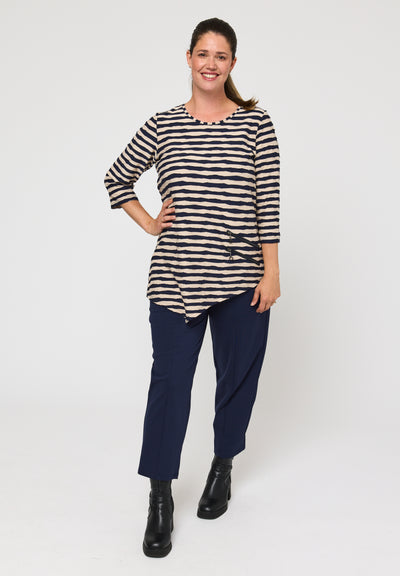 Pont Neuf PNRosalina Bluser 817 Navy/sand