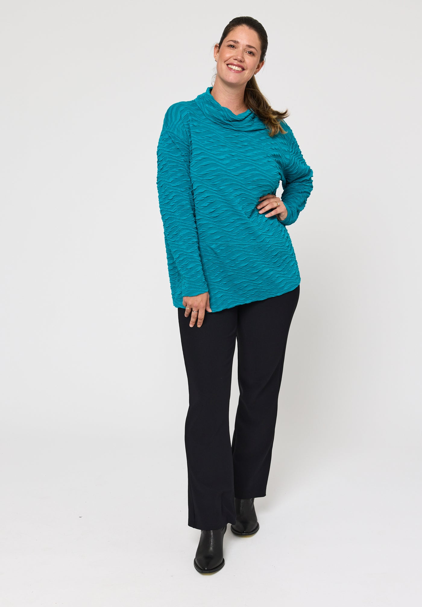 Pont Neuf PNVinca Bluser 5052 Petrol Blue
